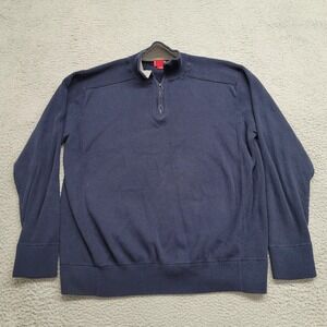 Levis Sweater Mens XL Blue 1/4 Zip Casual Elastic Waist‎ Stretch Long Sleeve